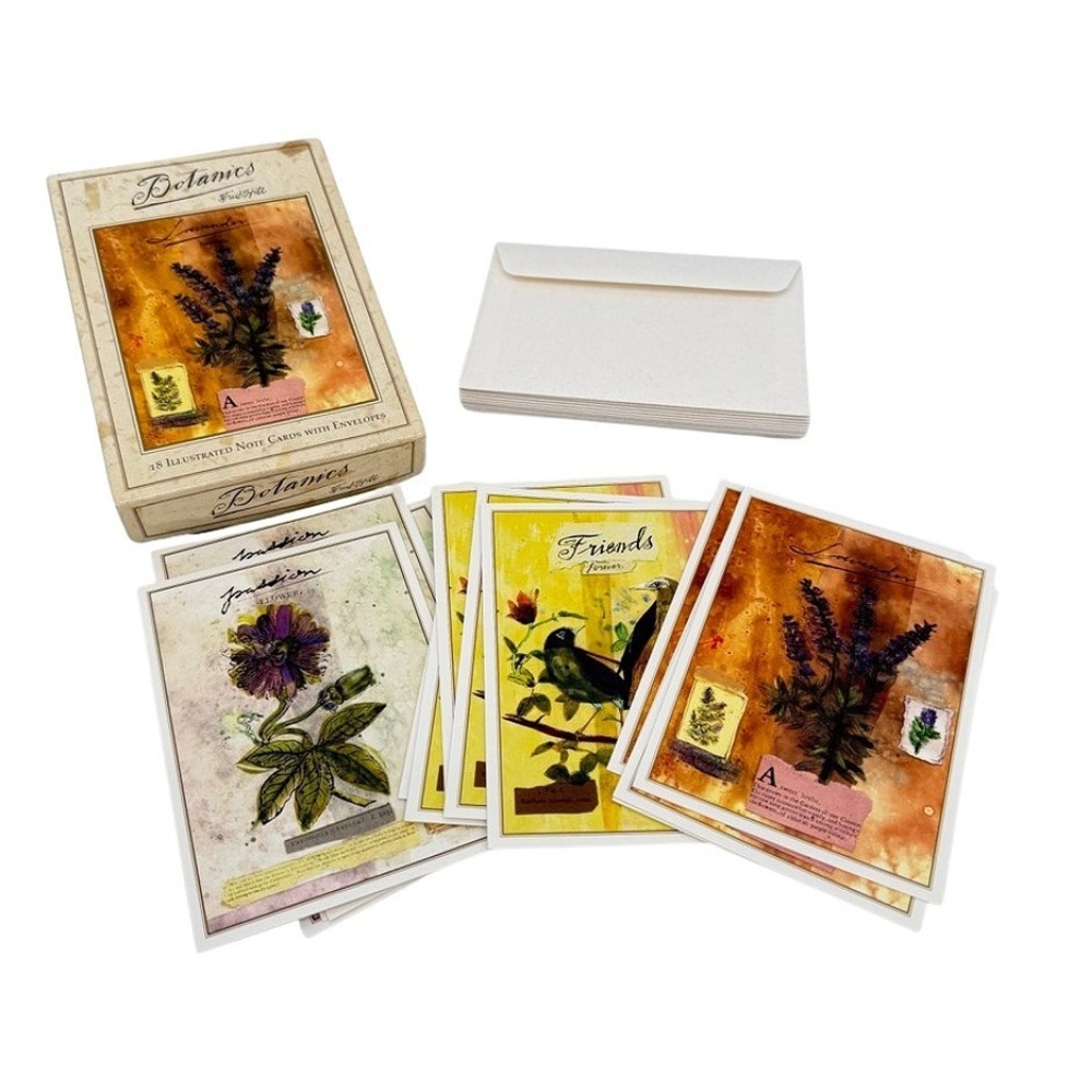 Portal Fred Hill Botanics Note Cards Vintage Stationery Set Flowers & Birds